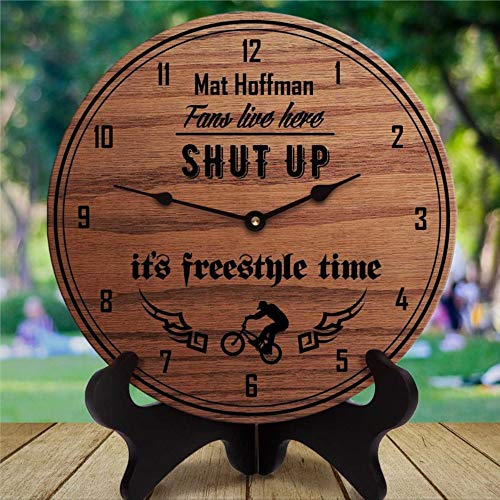 Mat HoffMEN - Reloj de pared de madera, funciona con pilas, para juegos de novios