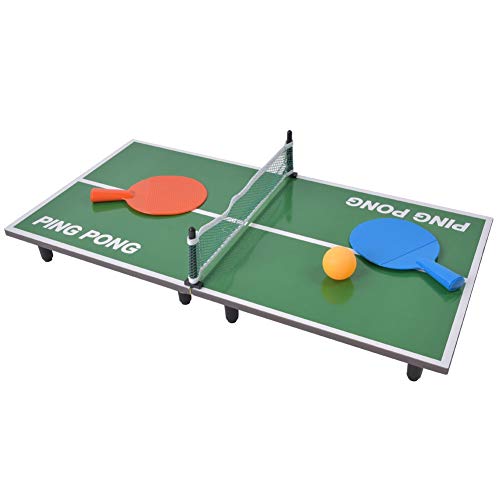 Mavis Laven Juego Tenis Mesa Portátil, Mini Juego Mesa Tenis Mesa Plegable Mesa De Ping Pong Plegable Juguete De Entretenimiento para Padres e Hijos Incluye Accesorios, Tenis De Mesa De Mesa