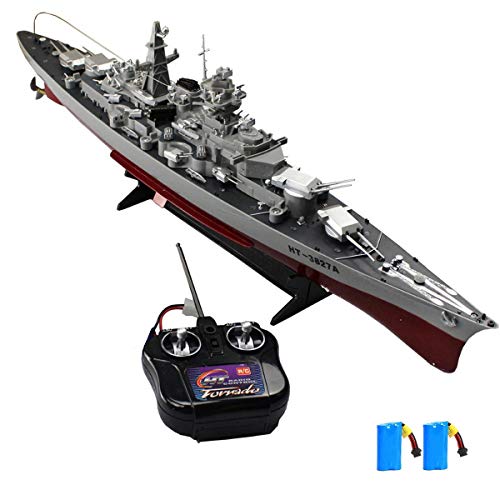 MEILINL RC Barco RC Teledirigido Mini Buque De Guerra 2.4Ghz De Control Remoto Militar De Guerra Eléctricos Mini Portaaviones para Niños Juguete Piscinas Y Lagos 6 mph