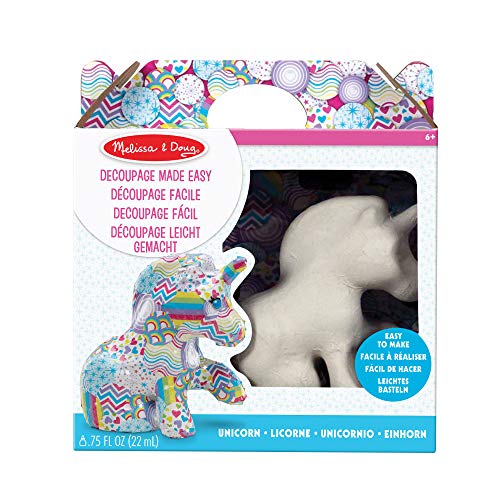 Melissa & Doug - Kit de manualidades de unicornio, de cartón piedra, de découpage simplificado con pegatinas Melissa & Doug - Kit de manualidades de unicornio, de cartón piedra, de découpage simplificado con pegatinas