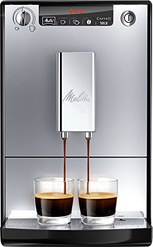 Melitta Caffeo Solo E950-103, Cafetera Molinillo, 15 Bares, Café en Grano para Espresso, Limpieza Automática, Personalizable, Plata, 1400 W, 1.2 litros, Acero Inoxidable