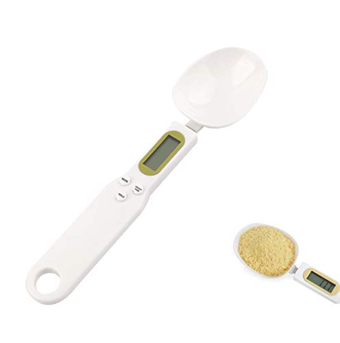 Mengshen Bascula Cuchara Digital para Cocina Alimentos Escala pequeña de Alta precisión con función de Tara Pesando y midiendo Medicina harina 1.1 LB / 500 g (0.1 g) Escala de miligramo Blanco