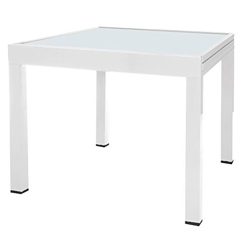 Mesa Extensible Blanca de Aluminio para terraza y Exterior Garden - LOLAhome