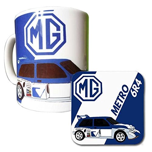 MG Metro 6R4 Group B Rally Car Taza y posavasos