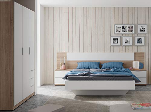 Miroytengo Pack Muebles Dormitorio Estilo nórdico para Camas 150 cm (Cabezal+2 mesitas+Armario) Miroytengo Pack Muebles Dormitorio Estilo nórdico para Camas 150 cm (Cabezal+2 mesitas+Armario)