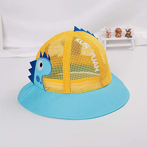 mlpnko Sombrero de Red para niños Nuevo Gorro de Lavabo Sombrero de bebé Visera de bebé versión de Marea para niños y niñas Sombrero de Pescador Amarillo 50 cm Adecuado para 1-3 años