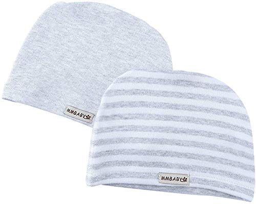 MMBABY 2 paquetes de gorro de hospital para recién nacido, unisex, 100% algodón, suave y bonita, gorras para bebés de 0 a 6 meses, cumpleaños, Navidad, Año Nuevo, regalo para bebé