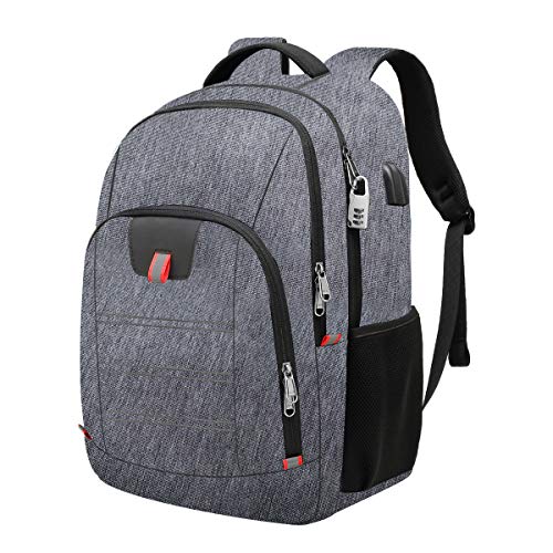 Mochila Antirrobo Impermeable,Mochila Portátil Hombre 17.3 Pulgadas Puerto USB Impermeable Trabajo Ordenador Viaje Negocio Multifuncional Daypacks Gris Mochila Antirrobo Impermeable,Mochila Portátil Hombre 17.3 Pulgadas Puerto USB Impermeable Trabajo Ordenador Viaje Negocio Multifuncional Daypacks Gris