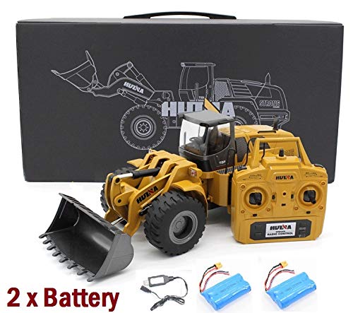 MODELTRONIC Retroexcavadora Bulldozer Profesional metálica HUINA 1583 V4 PROPORCIONAL 2.4G 1:14 RTR con 2 baterías / Incluye Todo lo Necesario / Completa de Metal / vehículo construcción 583