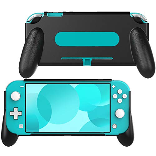 MoKo Funda con Asa Compatible con Nintendo Switch Lite, Accesorio de Mango Rellenos Integrados de Diseño Ergonómico Durable Cómodo para Nintendo Switch Lite y Joystick - Negro