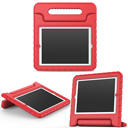 MoKo Funda para iPad 2/3 / 4 - Material EVA Lightweight Kids Shock Proof Protector Cover Case con Manija para Apple iPad 2/3 / 4 9.7 Pulgadas Tableta, Rojo