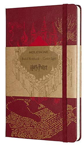 Moleskine Harry Potter de Edición Limitada, Cuaderno de Rayas con Gráficos y Detalles Temáticos del Mapa del Merodeador, Tapa Dura, Tamaño Grande 13 x 21 cm, Rojo, 240 Páginas (EDITION LIMITEE)