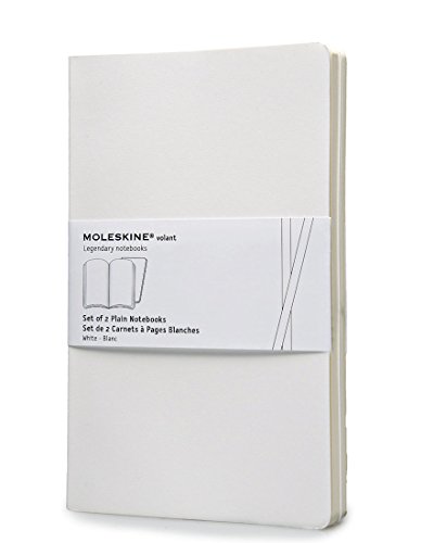 Moleskine Volant - Set de 2 libretas lisos grandes, color blanco
