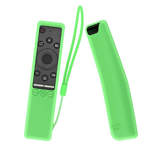 MOSHOU Ajustado Adapta Mando Funda de Silicona Compatible con Samsung UHD 4K Smart TV Bluetooth Remote Control RMCSPR1BP1 / BN59-01312A Anti-caída Carcasa a Prueba de Golpes Cubierta (Luminoso Verde)