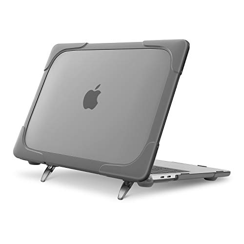 MOSISO MacBook Pro 13 Funda Dura, Tarea Pesada Carcasa Protectora de Plástico con Soporte Plegable Compatible con 2019 2018 2017 2016 MacBook Pro 13 USB-C A2159 A1989 A1706 A1708, Gris