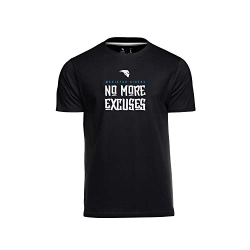 Movistar Riders No More Excuses Camiseta, Negro, X-Small (Tamaño del Fabricante:XS) para Hombre