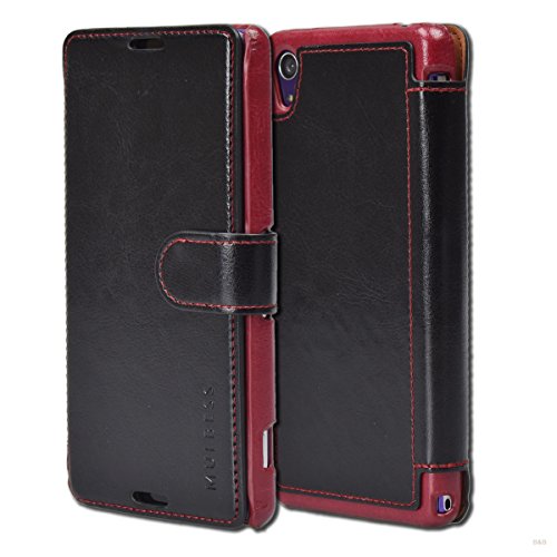 Mulbess Funda Sony Xperia Z2 [Libro Caso Cubierta] [En Capas de Billetera Cuero de la PU] con Tapa Magnética Carcasa para Sony Xperia Z2 Case, Negro