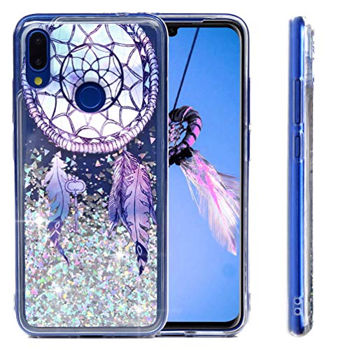 MUSESHOP Funda Xiaomi Redmi Note 7/Note 7 Pro, Pintado Purpurina Líquida Que Fluye Cubierta Brillante Carcasa Liquida Cristal TPU Gel Fina Arenas Movedizas - Campana de Viento de Plumas MUSESHOP Funda Xiaomi Redmi Note 7/Note 7 Pro, Pintado Purpurina Líquida Que Fluye Cubierta Brillante Carcasa Liquida Cristal TPU Gel Fina Arenas Movedizas - Campana de Viento de Plumas