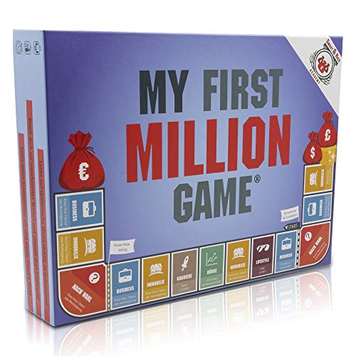 My First Million Juego de sociedad para adultos, versión alemana, conocimiento financiero, juego de mesa con acciones, inmuebles y iniciación, juego de sociedad para adultos a partir de 16 años