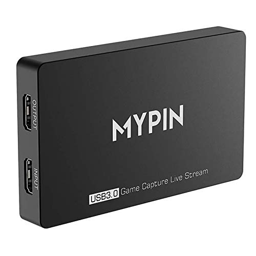 MYPIN 4k @60FPS HD HDR USB 3.0 Captura de Juegos Grabación en 1080p 60fps con Audio Recording Gamepad, transmisión de Video en Vivo Compatible con PS3 / PS4 / Xbox One 360 / Wii U