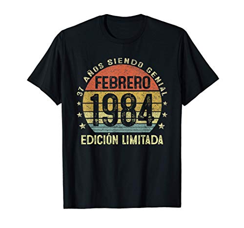 Nacido En Febrero 1984 37 Años Cumpleaños Regalo De 37 Años Camiseta