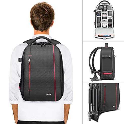 Neewer Profesional Camara Caso Mochila Bolsa Impermeable a Prueba de 42x28x14 Centímetros con Soporte para Trípode y Bolsillo Externo para DSLR, Cámara sin Espejo, Flash(Interior Gris) Neewer Profesional Camara Caso Mochila Bolsa Impermeable a Prueba de 42x28x14 Centímetros con Soporte para Trípode y Bolsillo Externo para DSLR, Cámara sin Espejo, Flash(Interior Gris)