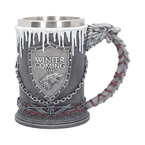 Nemesis Now House Stark - Taza (20 cm), diseño de Juego de Tronos, color negro