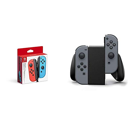 Nintendo - Mando Joycon Set, Color Azul Y Rojo (Nintendo Switch) & Switch Joy-Con Comfort Grip, Negro