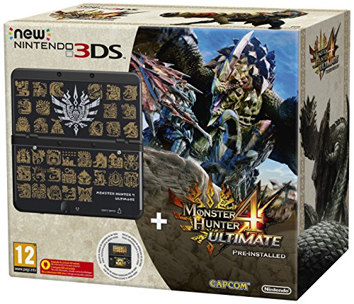 Nintendo New 3DS + Monster Hunter 4 Ultimate Ltd Ed - videoconsolas portátiles (New Nintendo 3DS, ARM11, 268 MHz, Negro, Analogue / Digital, D-pad, Select, Start)