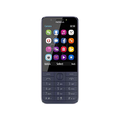 Nokia 230 DS - Teléfono móvil (Barra, SIM doble, 7,11 cm (2.8"), 2 MP, 1200 mAh, Azul), Versión extranjera, No tiene idioma español