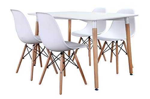 Noorsk Design Conjunto de mesas y sillas de Comedor o Cocina (Silla Blanca, 120x75x75 cm.) Noorsk Design Conjunto de mesas y sillas de Comedor o Cocina (Silla Blanca, 120x75x75 cm.)