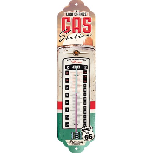 Nostalgic-Art - US Route 66 Gas Station High Decorativa - termómetro