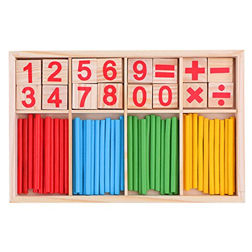 OFKPO Material Educativo Matemático Stick de Madera para Niños Ayudas a la Enseñanza de Matemáticas para el Jardín de Infantes