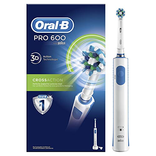 Oral-B PRO 600 CrossAction - Cepillo de dientes eléctrico recargable, con Tecnología Braun