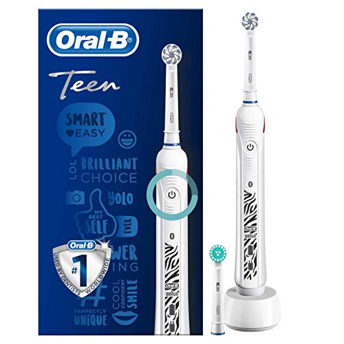 Oral-B SmartSeries Teen Girls Sensi Ultrathin - Cepillo eléctrico recargable con tecnología de braun, 1 mango, 3 modos incluyendo blanqueado y sensible y 2 cabezales de recambio