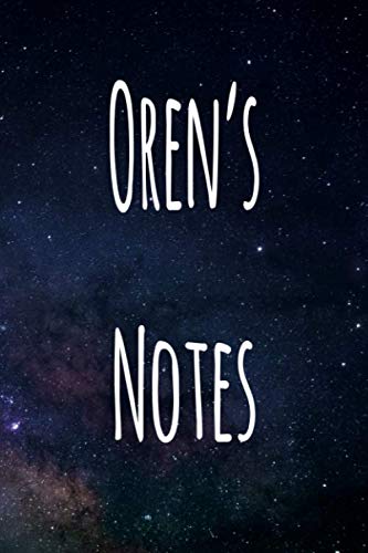 Oren's Notes: Personalised Name Notebook - 6x9 119 page custom notebook- unique specialist personalised gift!