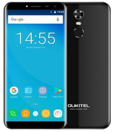 OUKITEL C8-5,5 Pulgadas (18: 9 relación visión Completa) Android 7.0 3G Smartphone, 3000mAh batería, 1,3 GHz Quad Core 2 GB de RAM de 16 GB de ROM, cámara de 5MP + 13MP, Huella Digital - Negro