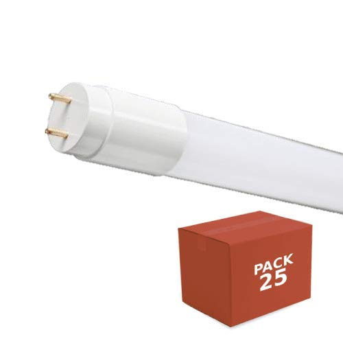 Pack 25 tubos LED aluminio 1200 mm, iluminacion 20W (1700 lm), 6000K (luz Blanca fria) conexión dos lados