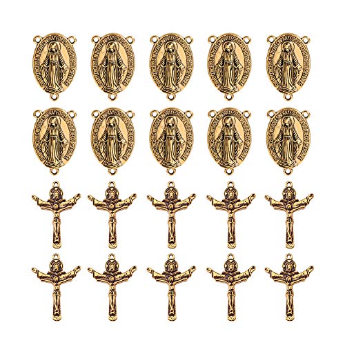 PandaHall 10 Juegos de Rosario de Estilo Tibetano con Cruz y Centro de juegosvírgenes y de Chandelier para niños y crucifijo Cruzado colgantessin plomosin cadmio y sin níquelcolor Dorado Envejecido PandaHall 10 Juegos de Rosario de Estilo Tibetano con Cruz y Centro de juegosvírgenes y de Chandelier para niños y crucifijo Cruzado colgantessin plomosin cadmio y sin níquelcolor Dorado Envejecido