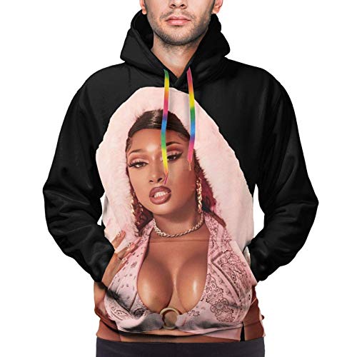 Pennytupu Megan Thee Stallion Men's Classic Stylish Pullover Hoodie with Pockets,3X-XL