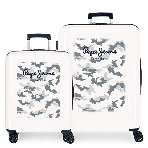 Pepe Jeans Joe Juego de maletas Beige 55/70 cms Rígida ABS Cierre TSA integrado 119,4L 6 kgs 4 Ruedas Dobles Equipaje de Mano