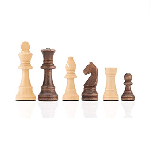 Piezas de ajedrez de madera de 3.25 pulgadas, juego de ajedrez completo (32 piezas) piezas solamente, juego de ajedrez de ajedrez figura de ajedrez de lujo (color: solo piezas de ajedrez)