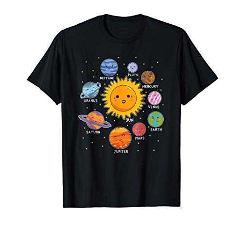 Planetas del sistema solar para niños Astronautas jóvenes Camiseta