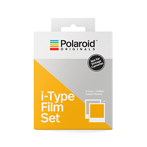 Polaroid Originals 4843 - Set de películas i-Type (1 Paquete Color, 1 N&B) Marco Blanco