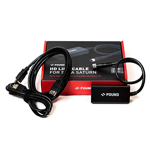 POUND Cable Link HD para Sega Saturn - Cable HDMI Imagen RGB Nativa, Resolución de 720p – Incluye Cable Micro USB para Aumentar la Potencia