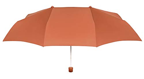 Práctico y Original Paraguas Vogue Plegable para Dos Personas, con protección Solar, antiviento y Acabado Teflón Que repele el Agua. Llévatelo de Viaje. (Naranja Suave)