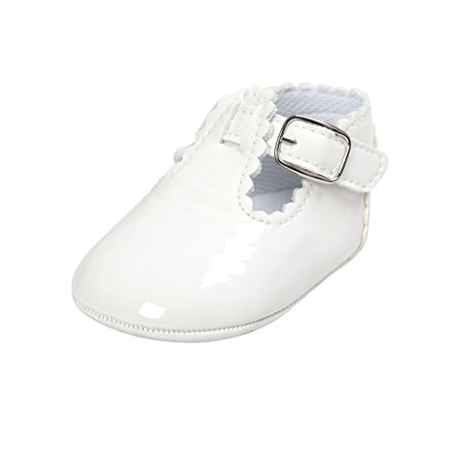 Primeros Zapatos para Caminar,Auxma La Princesa del bebé Sola Suave Calza Las Zapatillas de Deporte del niño Zapatos Ocasionales (7-13 M, Blanco)