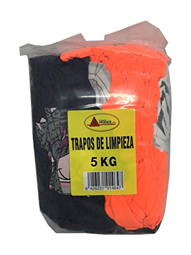 Promade - Trapos para la limpieza en general: grasa, suciedad, polvo. colores oscuros (5 Kg) Promade - Trapos para la limpieza en general: grasa, suciedad, polvo. colores oscuros (5 Kg)