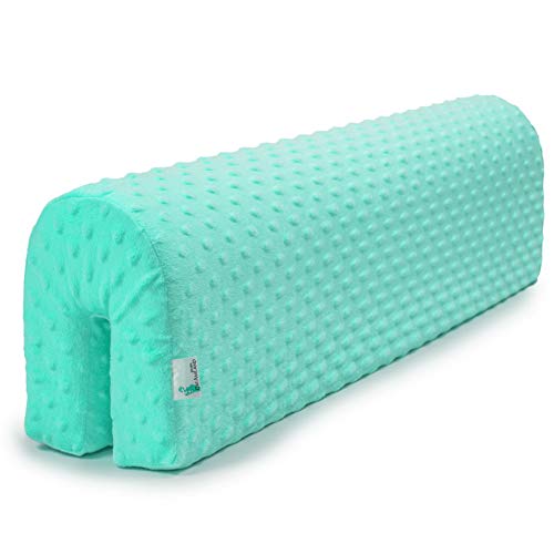 protector cuna barrera cama - protector cama anticaida, infantil protector pared cama niños (menta, 90 cm)