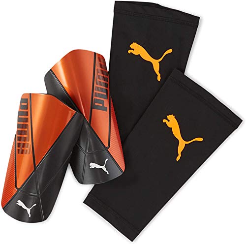 PUMA ftblNXT Team Sleeve Espinillera Fútbol, Unisex-Adult, Naranja/Negro (Shocking Orange Black White), M